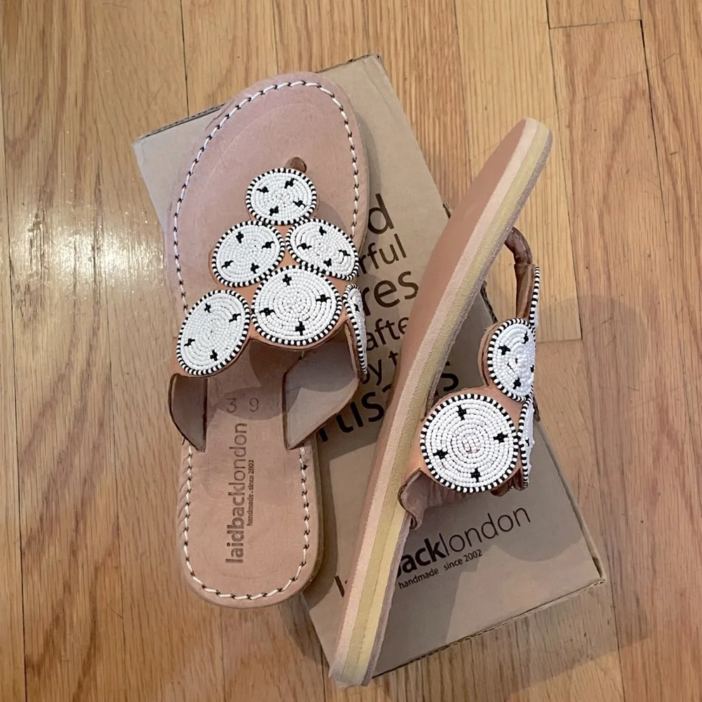 LAIDBACK LONDON Pemba White Sandals - Sizes 38 (US 7) & Size 39 (US 8) New - Picture 4 of 8